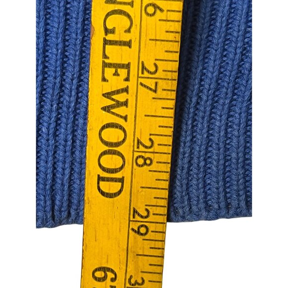 VTG Hardwood & Pine Men Medium Blue Ribbed Knit Sweater Cotton Preppy Y2K - Picture 7 of 12